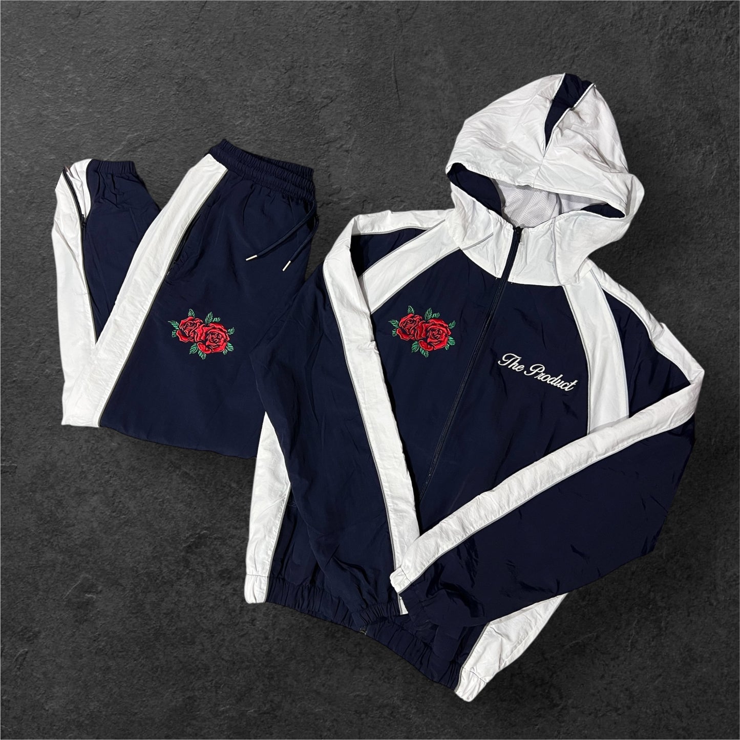 Two Tone Tracksuit- Navy Blue & White